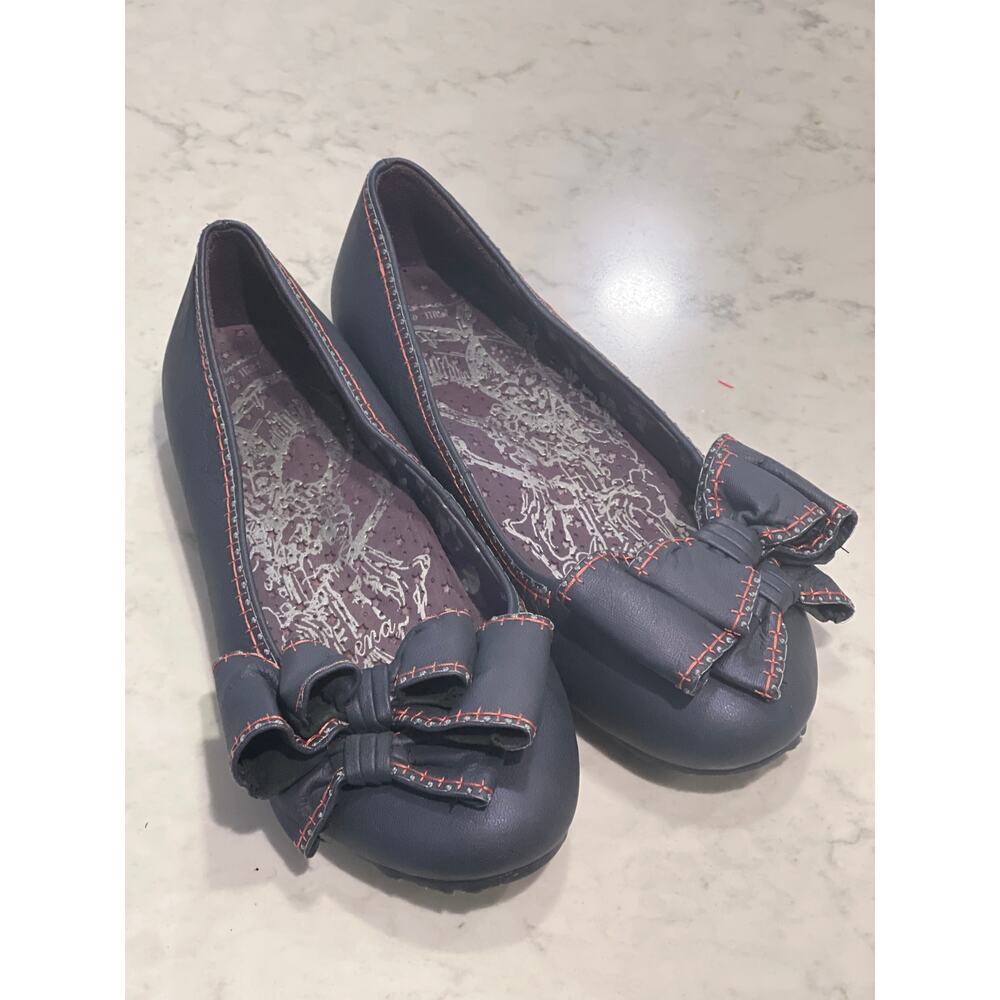 Athena Women’s Leather Bow Slip On Ballerina Ballet Flat Shoes‎ Size 7 Blue Pink